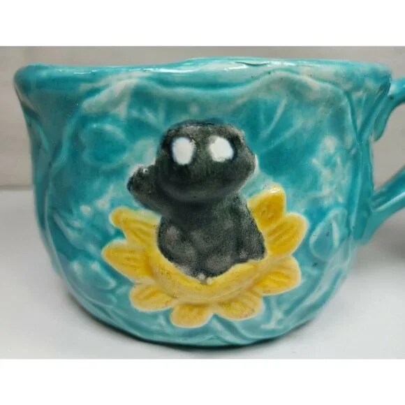 Vintage Ceramic Blue Abstract Hand Painted Serveware Coffee Mug Set Of 2 1988 - Picture 6 of 9